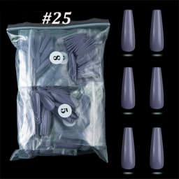 500pcs Colorful False Nails Long Ballerina Coffin Shape UV Shiny Extra Long Full Wrap Solid Color Ballerina Nails