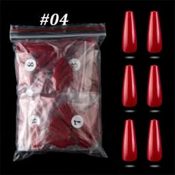 500pcs Colorful False Nails Long Ballerina Coffin Shape UV Shiny Extra Long Full Wrap Solid Color Ballerina Nails