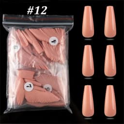 500pcs Colorful False Nails Long Ballerina Coffin Shape UV Shiny Extra Long Full Wrap Solid Color Ballerina Nails