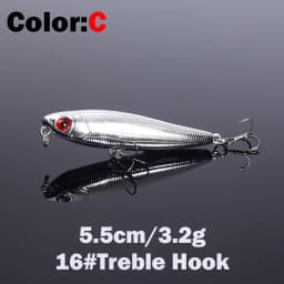 1PCS 5.5cm 3.2g Floating Pencil Fishing Lure Top Water Dogs Hard Lures Baits Wobbler Artificial Hard Bait Fishing Tackle Pesca