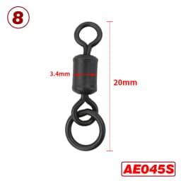 20 Piece Carp Fishing Swivels Quick Change Stainless Steel for Carp Fishing Rig Fishing Accessories Terminal Tackle AE007