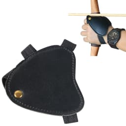 Mini Left Hand Guard Finger Protector Safety Archery Shooting Hunting Compound Recurve Bow Arrow Brown Black Cow Portable Guard