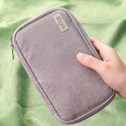 Kokuyo Corduroy Pan Case Flat Open Multi Pocket Pen Pencil Bag Storage Pouch Handbag F7025