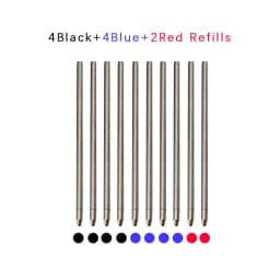 High Grade Metal Multicolor Ballpoint Pen 4 In 1 Ball Pen 0.7mm Black Blue Red Refills and Pencil Lead Offfice School Writing