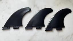 3 PCS Surf FIN F II High Quality Fiberglass Plastic Black/White Surfboard Size M Surfing Tri Fins
