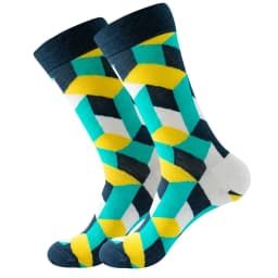 Men Happy Colorful Striped Women Socks Quality Plaid Diamond Pattern Argyle Geometric Harajuku Combed Cotton Sock Christmas Gift