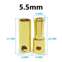 10pcs 2mm 3mm 3.5mm 4mm 5mm 5.5mm 6mm Banana Plug Gold Plated Copper Brushless Motor Bullet Connector For ESC Battery Wholeale