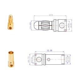 10pcs 2mm 3mm 3.5mm 4mm 5mm 5.5mm 6mm Banana Plug Gold Plated Copper Brushless Motor Bullet Connector For ESC Battery Wholeale