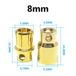 10pcs 2mm 3mm 3.5mm 4mm 5mm 5.5mm 6mm Banana Plug Gold Plated Copper Brushless Motor Bullet Connector For ESC Battery Wholeale