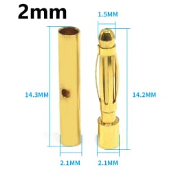 10pcs 2mm 3mm 3.5mm 4mm 5mm 5.5mm 6mm Banana Plug Gold Plated Copper Brushless Motor Bullet Connector For ESC Battery Wholeale
