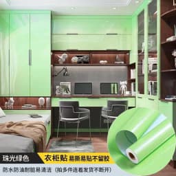 Kitchen Oil-proof Wallpapers Cabinet Desktop Wardrobe Renovation Wall Shiny Self-adhesive Furniture Decor Glossy Contact Films