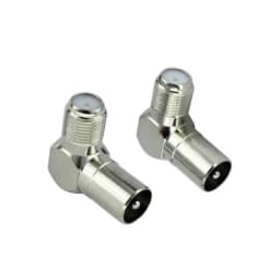 5PCS High Quality Right Angle 90 Degree TV IEC Aerial Adapter F-Type Female to TV IEC Male Antenna Connector Coaxial Plug