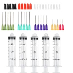20-65Pack Syringes with 14ga-25ga Blunt Tip Needles With Syringe Caps and Needle Caps for Refilling and Measuring Liquids Oil