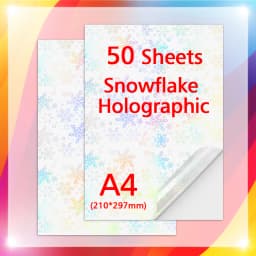 50 Sheets A4 Adhesive Cold Laminating Film Holographic Sand Foil Glitter Stars Photo Laminating Film to Protect Photos DIY Card