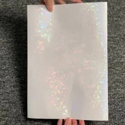 50 Sheets A4 Adhesive Cold Laminating Film Holographic Sand Foil Glitter Stars Photo Laminating Film to Protect Photos DIY Card