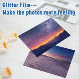 50 Sheets A4 Adhesive Cold Laminating Film Holographic Sand Foil Glitter Stars Photo Laminating Film to Protect Photos DIY Card