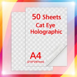 50 Sheets A4 Adhesive Cold Laminating Film Holographic Sand Foil Glitter Stars Photo Laminating Film to Protect Photos DIY Card