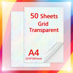 50 Sheets A4 Adhesive Cold Laminating Film Holographic Sand Foil Glitter Stars Photo Laminating Film to Protect Photos DIY Card