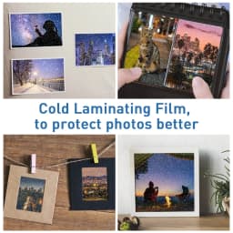 50 Sheets A4 Adhesive Cold Laminating Film Holographic Sand Foil Glitter Stars Photo Laminating Film to Protect Photos DIY Card