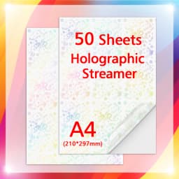 50 Sheets A4 Adhesive Cold Laminating Film Holographic Sand Foil Glitter Stars Photo Laminating Film to Protect Photos DIY Card