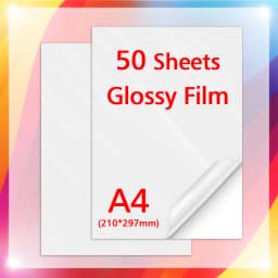 50 Sheets A4 Adhesive Cold Laminating Film Holographic Sand Foil Glitter Stars Photo Laminating Film to Protect Photos DIY Card