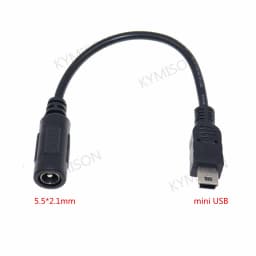 5.5*2.1mm 4.0*1.7mm DC Power Plug Waterproof Jacket Female To Micro USB / Mini USB / Type C Male Adapter Cable
