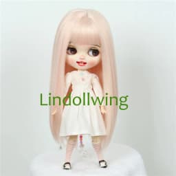 9-10 inch Blyth Wig Long Light Blonde Straight Hair 0809