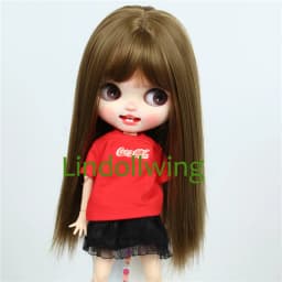 9-10 inch Blyth Wig Long Light Blonde Straight Hair 0809