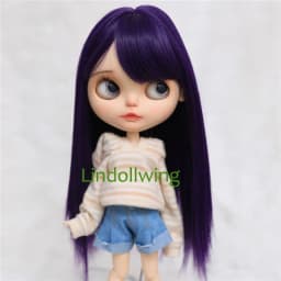 9-10 inch Blyth Wig Long Light Blonde Straight Hair 0809