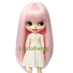9-10 inch Blyth Wig Long Light Blonde Straight Hair 0809