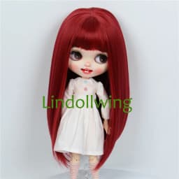 9-10 inch Blyth Wig Long Light Blonde Straight Hair 0809