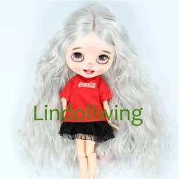 9-10 inch Blyth Wig Long Light Blonde Straight Hair 0809