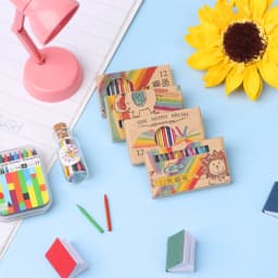 1Set Miniature Crayon Color Pencil Scene Model Doll Colorful Crayon Kids Toys Mini Dollhouse Decoration Dolls Accessories