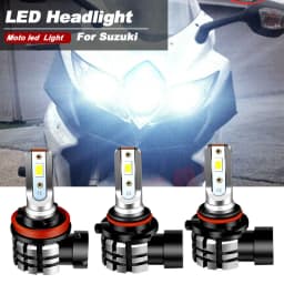 Motorcycle 9600LM LED Headlight High Low Beam Park Light Bulbs Kit 4PCS White 6000K For 2008 2009 Suzuki GSXR 600 750