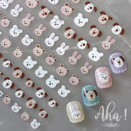 1pc Cartoon Kawaii Dinosaur bear animal Nail Art Sticker rabbit Floret Ultra-thin Japanese Decal Self Adhesive Manicure Decor #3