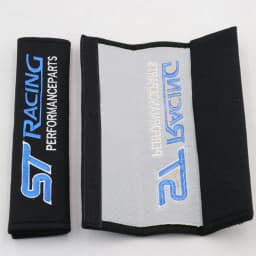 2pcs ST Racing Black Cotton Seat Belt Cover Soft Seatbelt Harness Pads Embroidery Shoulder Pad