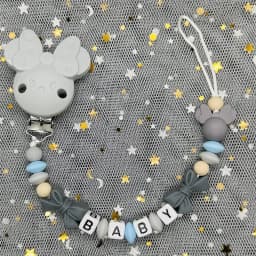 Free Handmade Personalized Name Baby Pacifier Clips Chains Silicone Beads Teether Teething Toys Dummy Holder Pacifier Chain Gift