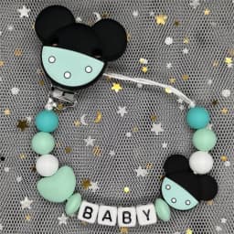 Free Handmade Personalized Name Baby Pacifier Clips Chains Silicone Beads Teether Teething Toys Dummy Holder Pacifier Chain Gift