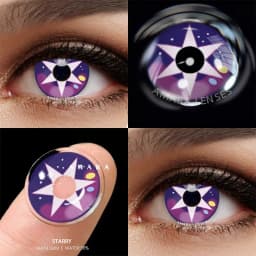 AMARA Cosplay Color Contact Lenses for Eyes Anime Eye Lens 1Pair White Black Lenses Contact Lenses Cosmetic Color Lens Eyes