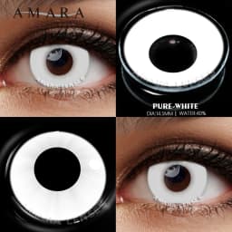 AMARA Cosplay Color Contact Lenses for Eyes Anime Eye Lens 1Pair White Black Lenses Contact Lenses Cosmetic Color Lens Eyes