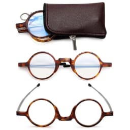 Portable Folding Anti Blue Light Reading Glasses With Case Women Men Round Presbyopia Eyeglasses Design Hyperopia Eyewear