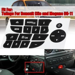 For Twingo for Renault Clio and Megane 2009-2011 CD Radio Audio Button Repair Decals Stickers Black Car Button Repair Stickers