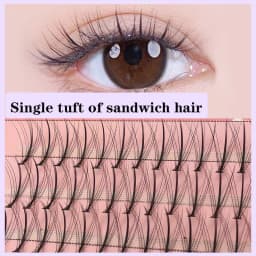 Anlinnet Professional Makeup 60 Clusters Personal Cluster Eyelash Single Tuft of M Sandwich Eyelash Grafting False Eyelashes