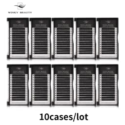 10 Cases/Lot Winky Beauty 12 Rows Professional Individual Eyelashes Extension Russia Volume Eyelash Extension Supplies Materials