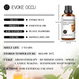 EVOKE OCCU100ML Essential Oils, Lavender Vanilla Eucalyptus Jasmine Rose Mint Oil for Diffuser, Humidifier, Scented Candle, Soap