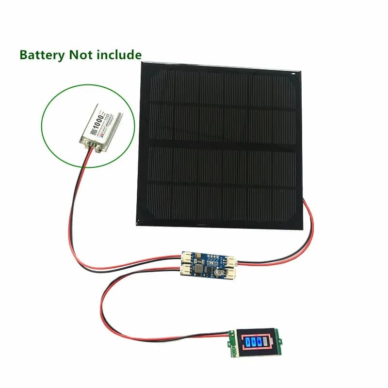 6V 3W 4.5W 6W 9V 4.2W 12V 2W Solar Panel /Solar Min Battery Charger /Battery Display DIY KIT PH 2.0 Cable
