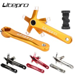 Litepro Folding Bicycle Crank Aluminum Alloy 170mm Hollow Integrally MTB Mountain Bike BCD 130 Crankset Tooth Plate Parts