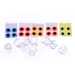 Bimoo 20PCS Clear Fluoro Epoxy Fish Mask Streamer Saltwater Flies Fly Tying Material Included Luminous Holographic 3D Fish Eyes