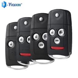YIQIXIN Modified Flip Car Key 2/3/4 Buttons Shell For Honda Civic Dio Fit Crv HRV Accord Odyssey Jazz Replacement Folding Cover