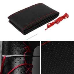 38cm DIY Car Steering Wheel Cover Fiber Leather with Needle Braid on Steering Wheel SkidProof Car Styling Interior Accessorie